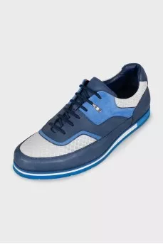 Men's blue lace-up sneakers