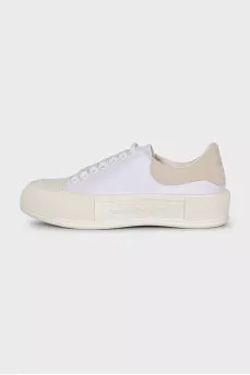 White high-soled sneakers
