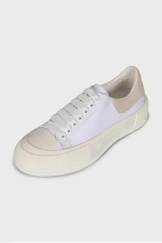 White high-soled sneakers