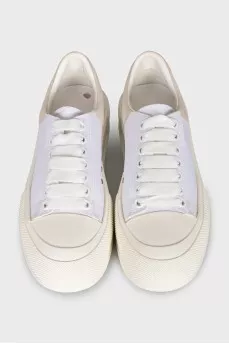 White high-soled sneakers