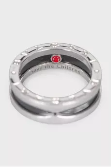 Silver ring with black ceramics B.zero1