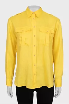 Yellow linen shirt with tag