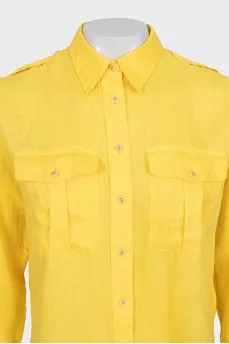 Yellow linen shirt with tag