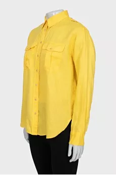 Yellow linen shirt with tag
