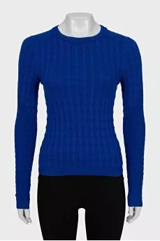 Blue jumper with a relief pattern
