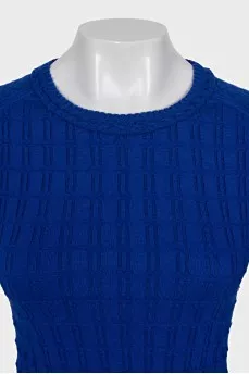 Blue jumper with a relief pattern