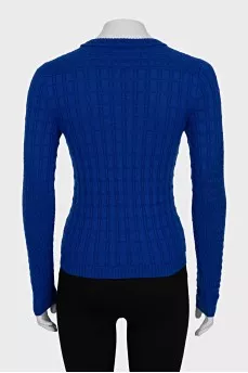 Blue jumper with a relief pattern