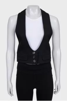 Black button-down vest