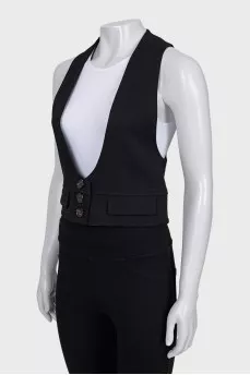 Black button-down vest