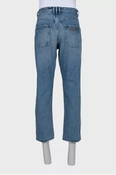 Men's cropped straight-leg jeans