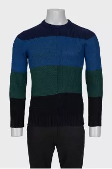 Men's striped knitted jumper