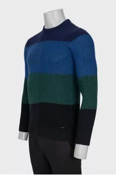 Men's striped knitted jumper
