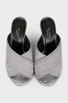 Silver heeled mules