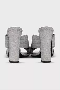 Silver heeled mules