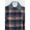 Plaid bomber jacket with buttons