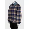 Plaid bomber jacket with buttons
