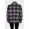 Plaid bomber jacket with buttons