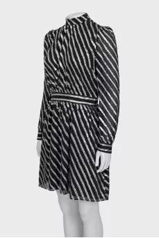 Fitted dress with silver decor