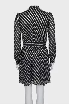 Fitted dress with silver decor