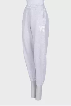 Grey sports tapered trousers