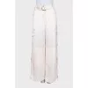 Satin wide-leg trousers with patch pockets