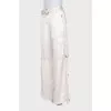 Satin wide-leg trousers with patch pockets