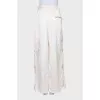 Satin wide-leg trousers with patch pockets