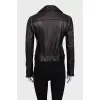 Brown leather jacket with detachable sleeves