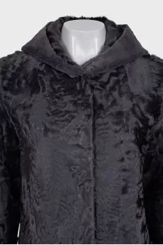 Reversible straight-cut coat with buttons