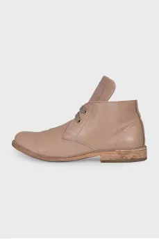Brown leather boots