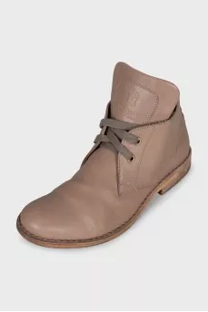 Brown leather boots