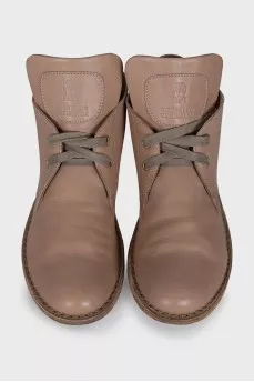 Brown leather boots