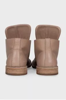 Brown leather boots