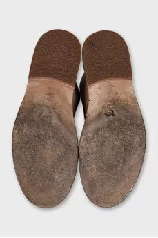 Brown leather boots