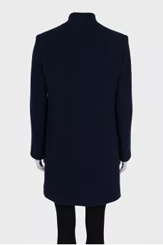 Wool coat with gold fittings