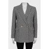 Black and white houndstooth print jacket