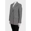Black and white houndstooth print jacket