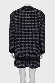 Tweed black suit with a skirt