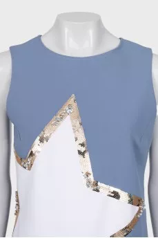 Sleeveless straight dress with tag