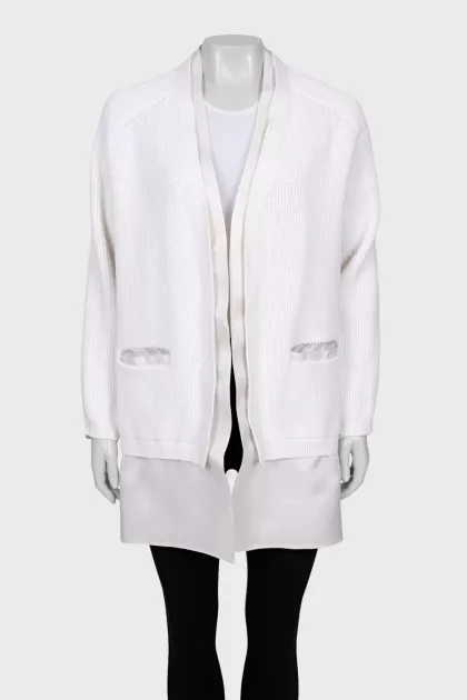 White oversized cardigan