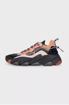 Combined sneakers with a mesh upper