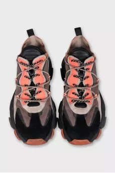 Combined sneakers with a mesh upper