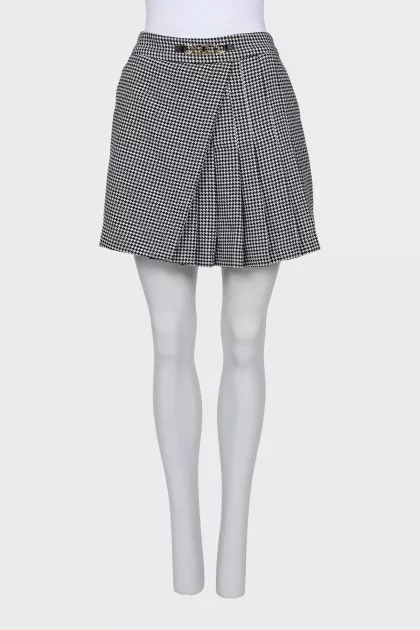 Houndstooth print skort