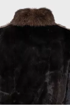Укорочена шуба із соболя