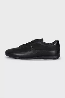 Men's leather sneakers with logo