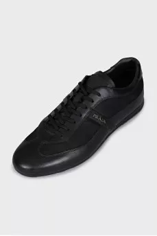 Men's leather sneakers with logo