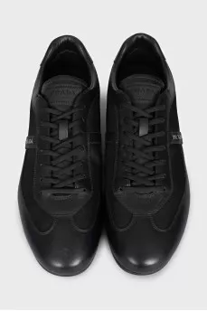 Men's leather sneakers with logo