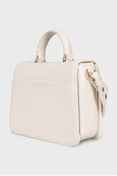 Leather bag with gold decor