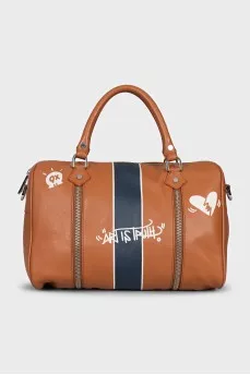 Brown bag with signature print