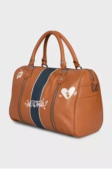 Brown bag with signature print